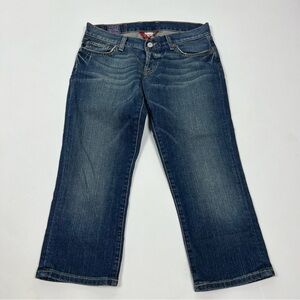 Lucky Brand Crop Jeans Embroidery Detail Medium Wash Size 4 Size 27